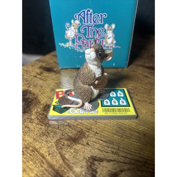 Mouse Decor After The Party Scratch Win Lottery Ticket Vtg Limited Edition Mice - Picture 2 of 11